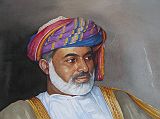 Muscat 05 Al Bustan 05 Painting of Sultan Qaboos bin Said Al Said At Entrance Here is a painting of Oman�s handsome ruler, Sultan Qaboos bin Said Al Said, at the entrance to the Al Bustan Palace hotel.